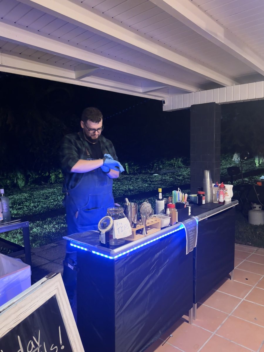 Outdoor bar setup at Doral event