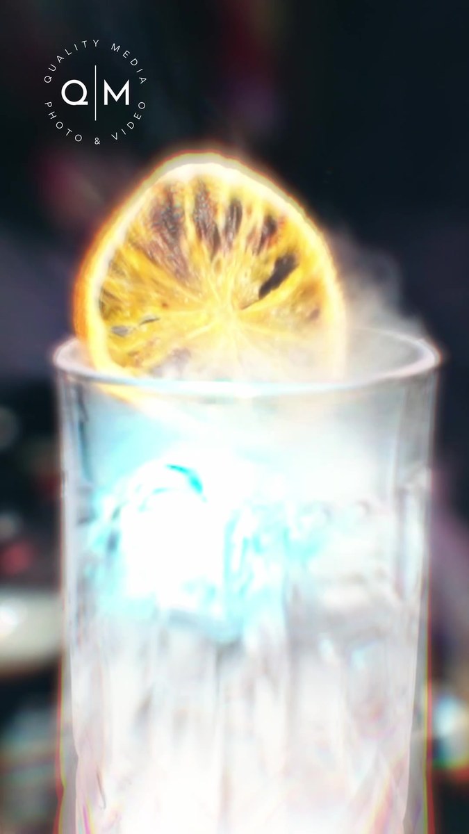 Dry ice cocktail glow effect at birthday celebration