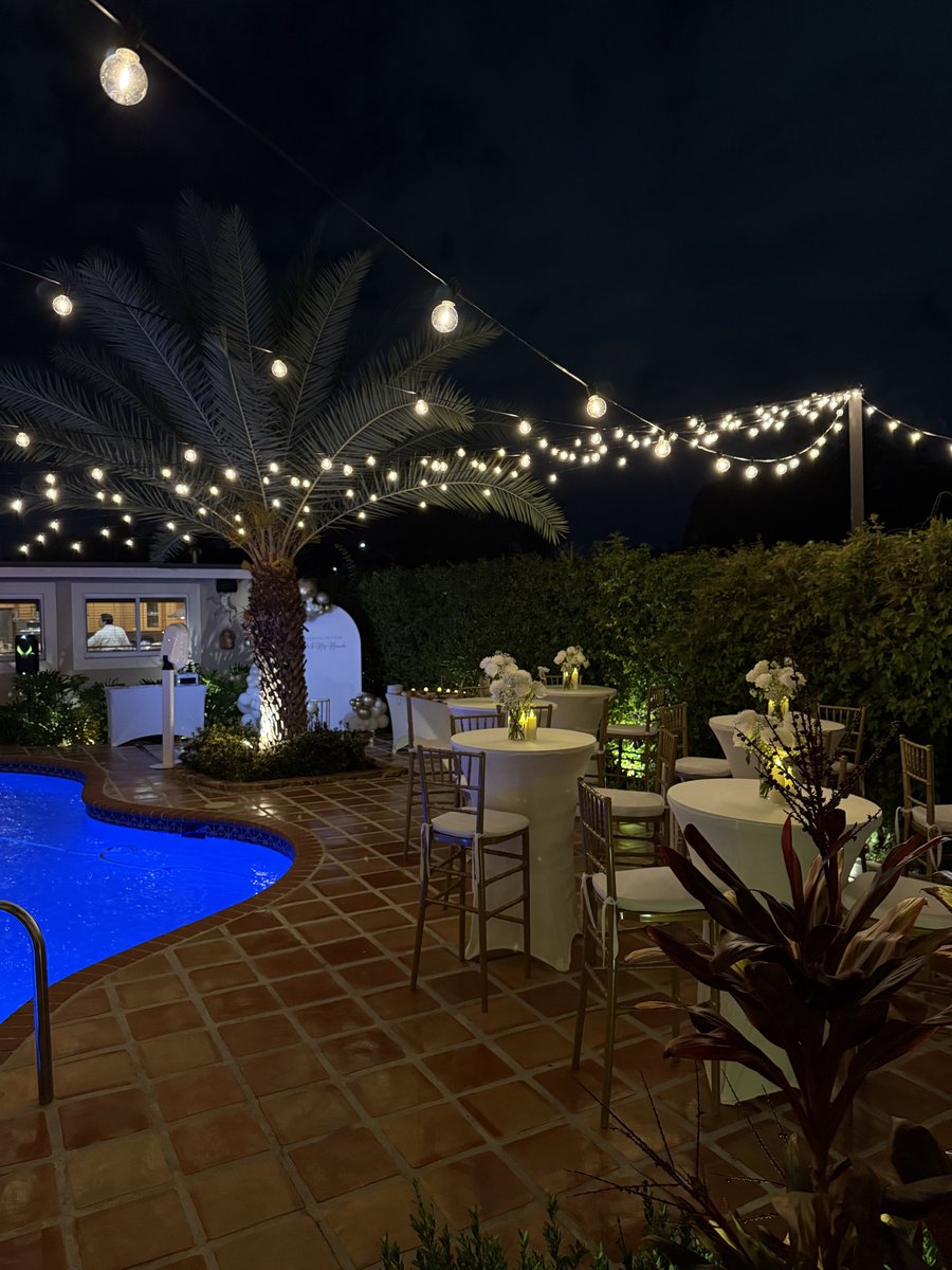 Pool party with lights Miami Beach